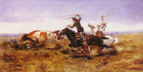 O.H.Cowboys Roping a Steer